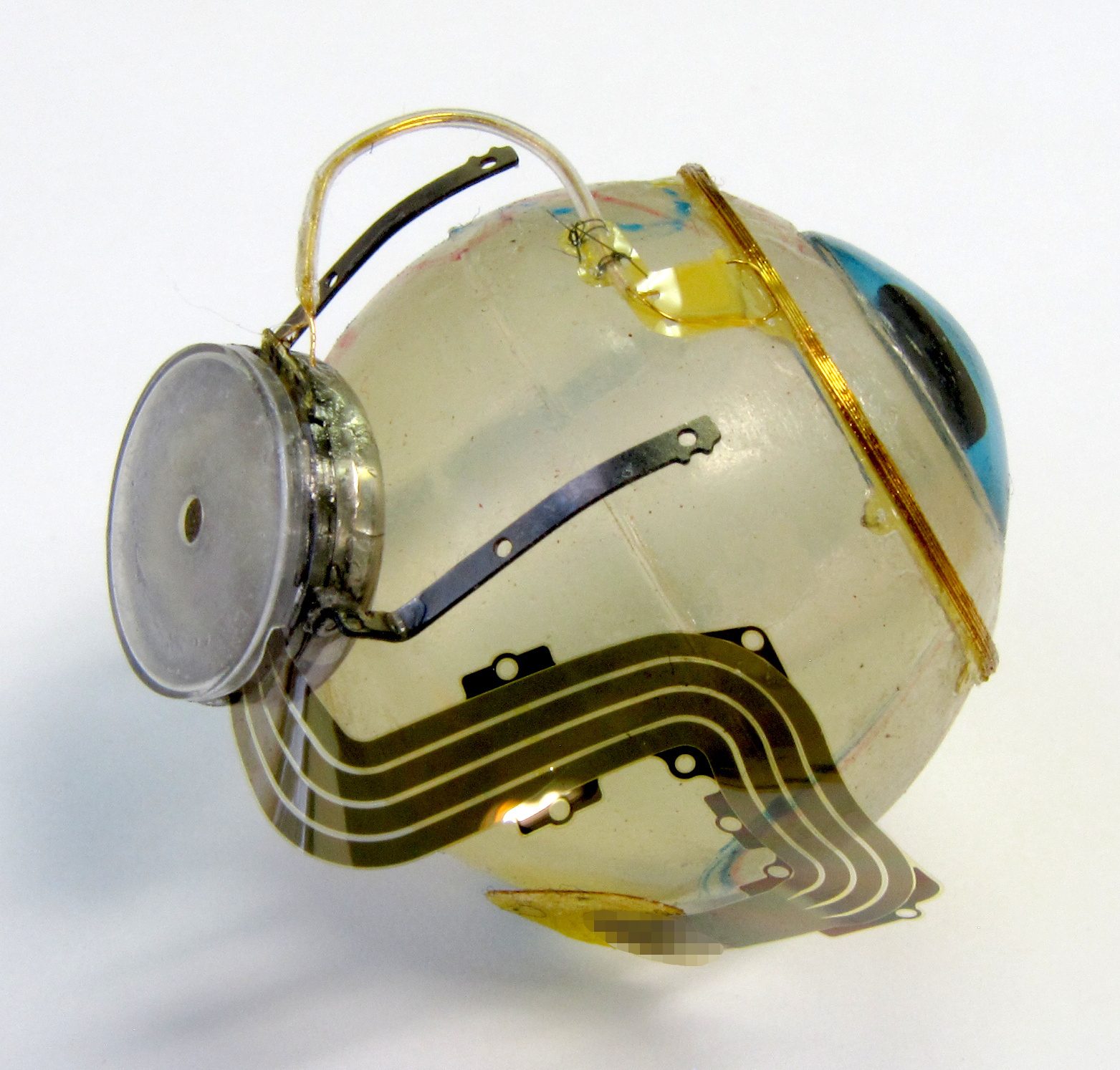 Retinal prosthesis mockup, alternate view