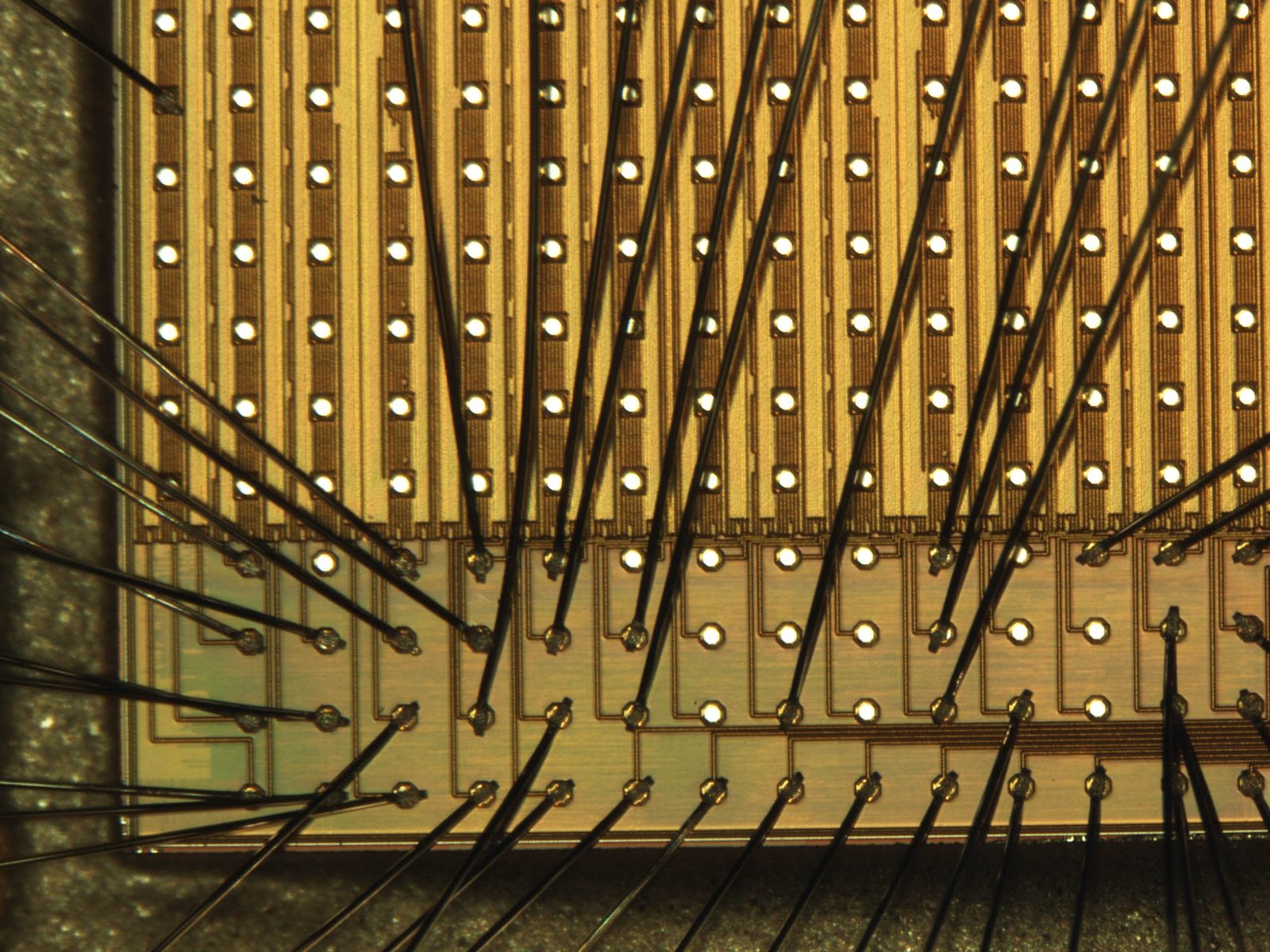 Manually wire-bonded test ASIC